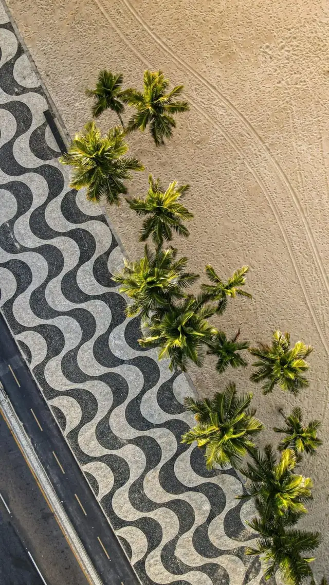 Calçadão de Copacabana visto de cima